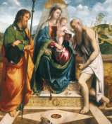 Girolamo Romani - Madonna and Child with St. James Major and St. Jerome, ca. 1512