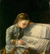 Artist Unidentified - Young Girl with a Portfolio of Pictures, ca. 1876