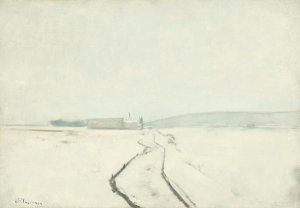 John Henry Twachtman - Along the River, Winter, ca. 1889