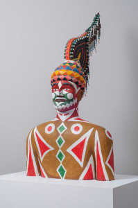 Eddie Owens Martin - Pasaquoyan Man with Ritual Headdress and Levitation Suit, ca. 1965-1975