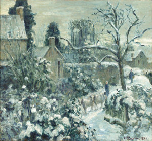 Camille Pissarro - Snowscape with Cows at Montfoucault, 1874