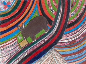 Nellie Mae Rowe - Pig on Expressway, 1980