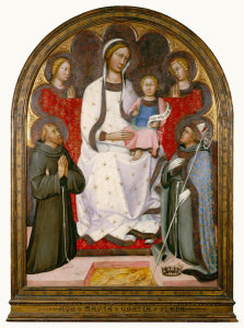 Paolo di Giovanni Fei - Madonna and Child with Two Angels, St. Francis and St. Louis of Toulouse, ca. 1375