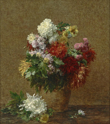 Henri Fantin-Latour - Grand bouquet de chrysanthèmes, 1882